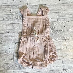 Jamie Kay Blush Pink Cotton Gauze Indie Playsuit Size 3-6 Months